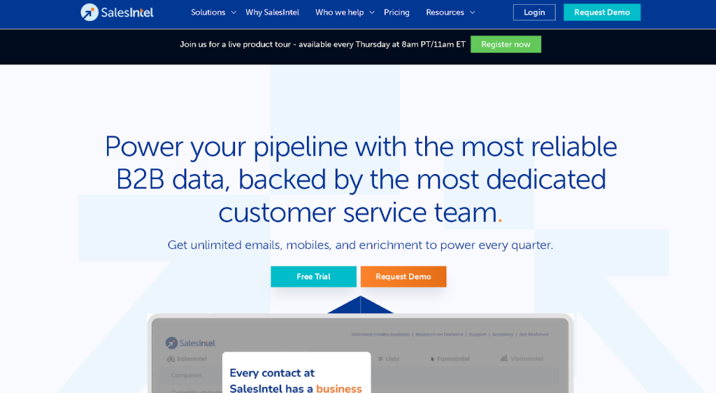 SalesIntel Screenshot